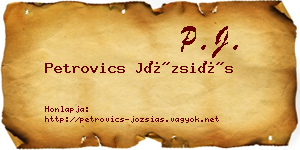 Petrovics Józsiás névjegykártya